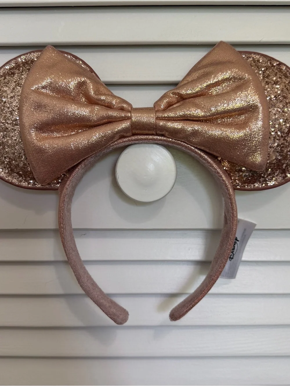 Disney Rose Gold Glitter Minnie Ears Headband